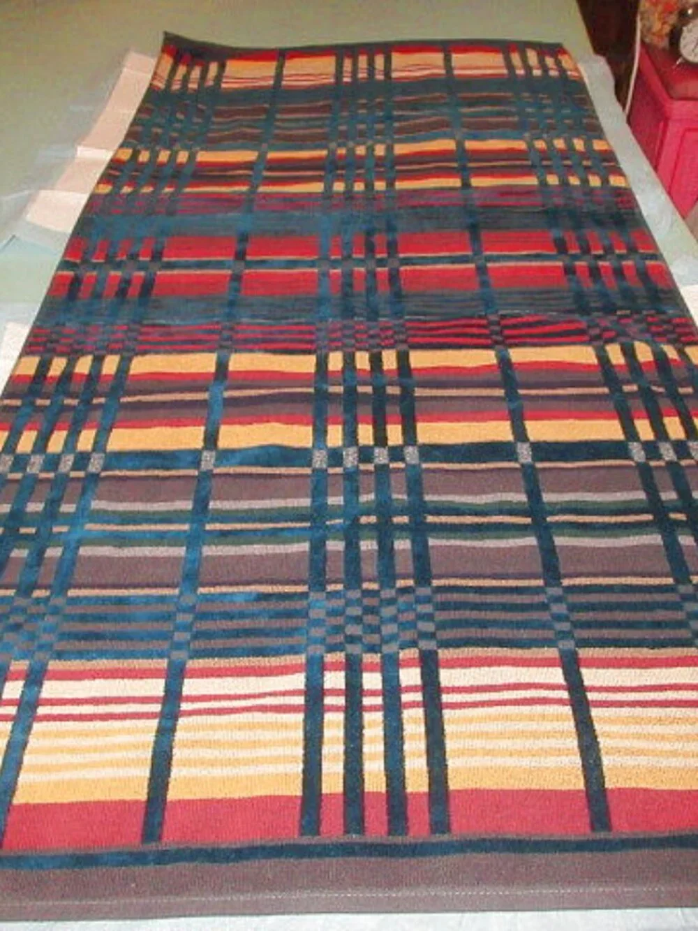Vtg Pendleton Wyeth Trail Stripe Towels Set Of 3 Soft Cotton Aztec Southwestern